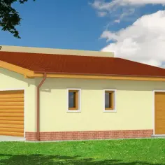 Budynek Gospodarczy z Dachem Jednospadowym - Garaże dwustanowiskowe